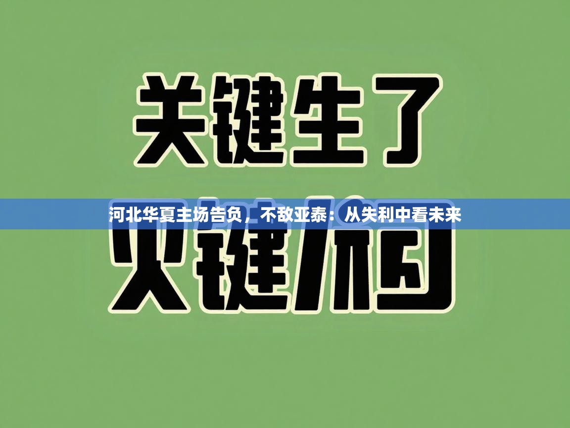 河北华夏主场告负,不敌亚泰:从失利中看未来 第2张